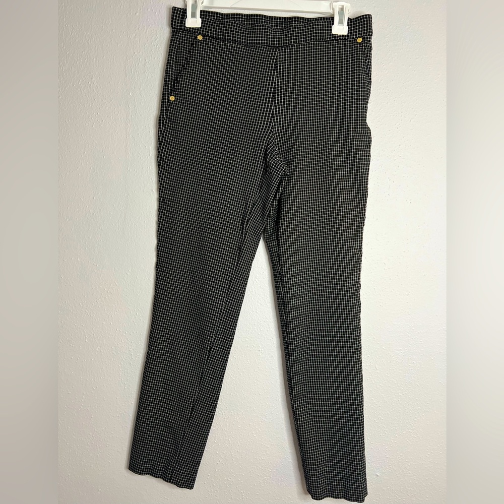 Anne Klein black and white checkered cropped dress pants women’s size 28